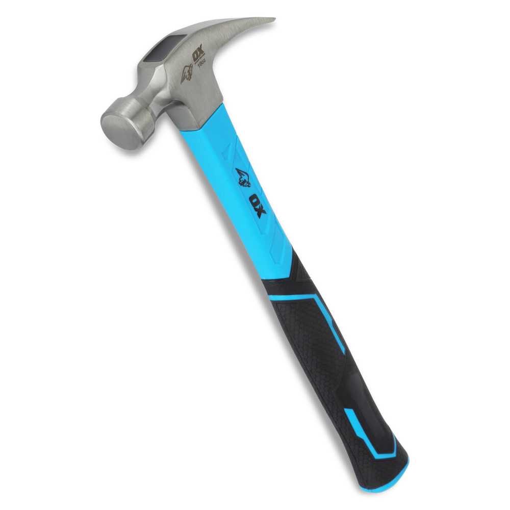 Trade 16-Ounce Fiberglass Handle Straight Claw Hammer - OX Tools
