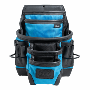 Ultimate 10-Pocket Leather & Nylon Dual Hammer Holder Fastener Pouch w/ Kevlar Reinforcement