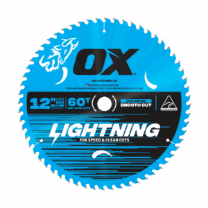 OX Pro Lightning 12-Inch Circular Saw Blade | 60-Tooth & 1" Bore