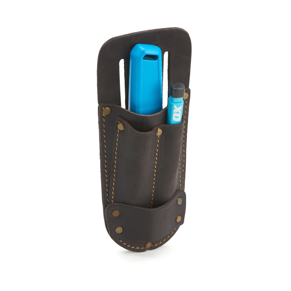 OX Pro Utility Knife Pouch, Oil Tanned Leather - OX Tools - Canada