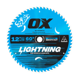 OX Pro Lightning 12-Inch Circular Saw Blade | 60-Tooth & 1" Bore