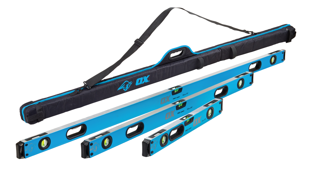 Pro Level Set - Includes 600mm, 1200mm, 1800mm Levels & Storage Bag